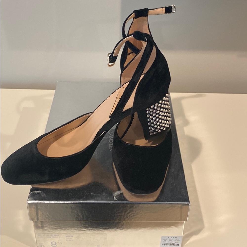 Jcrew velvet and Crystal Maisie pump